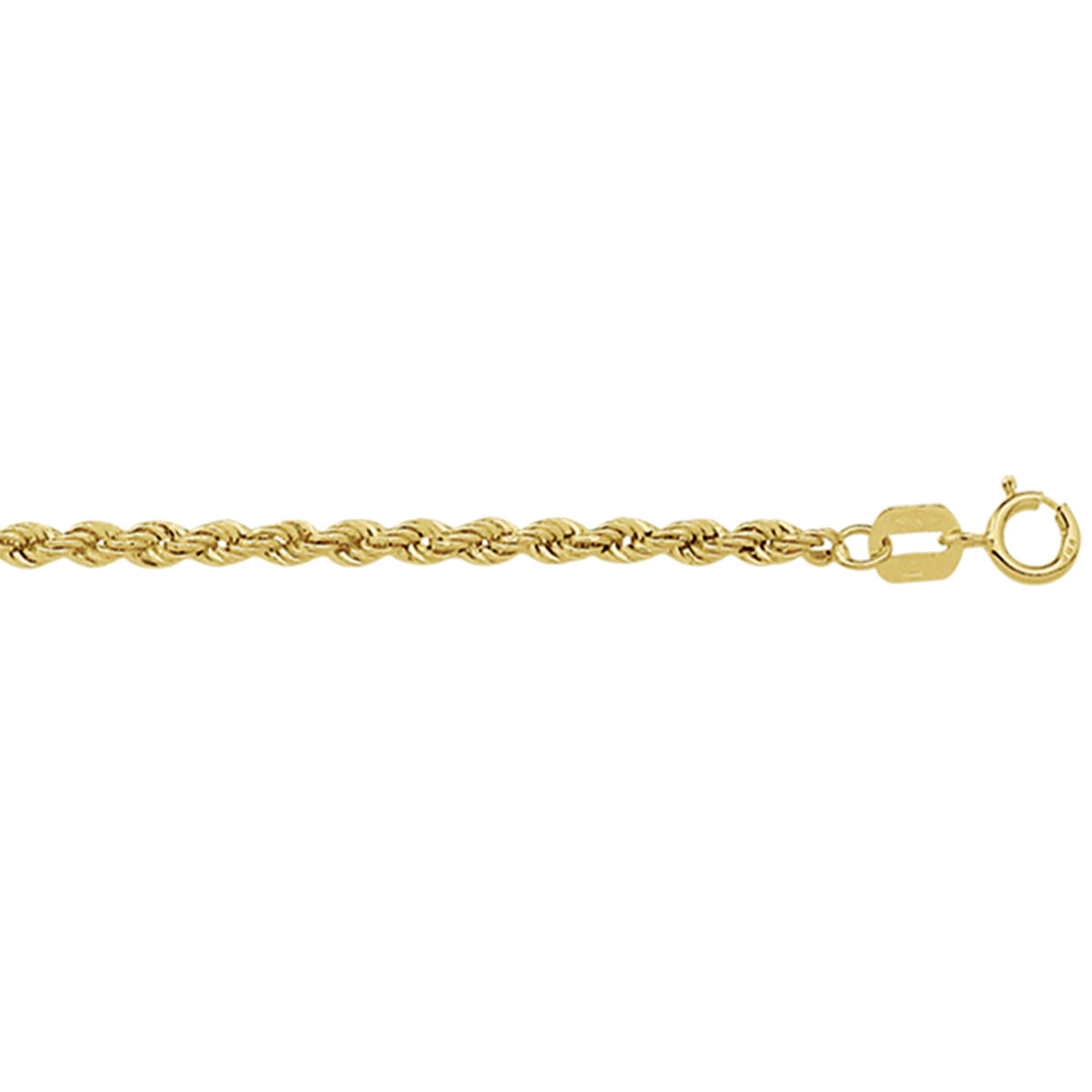 Enkelbandje koord 2,0 mm 26 - 28 cm 14k geelgoud
