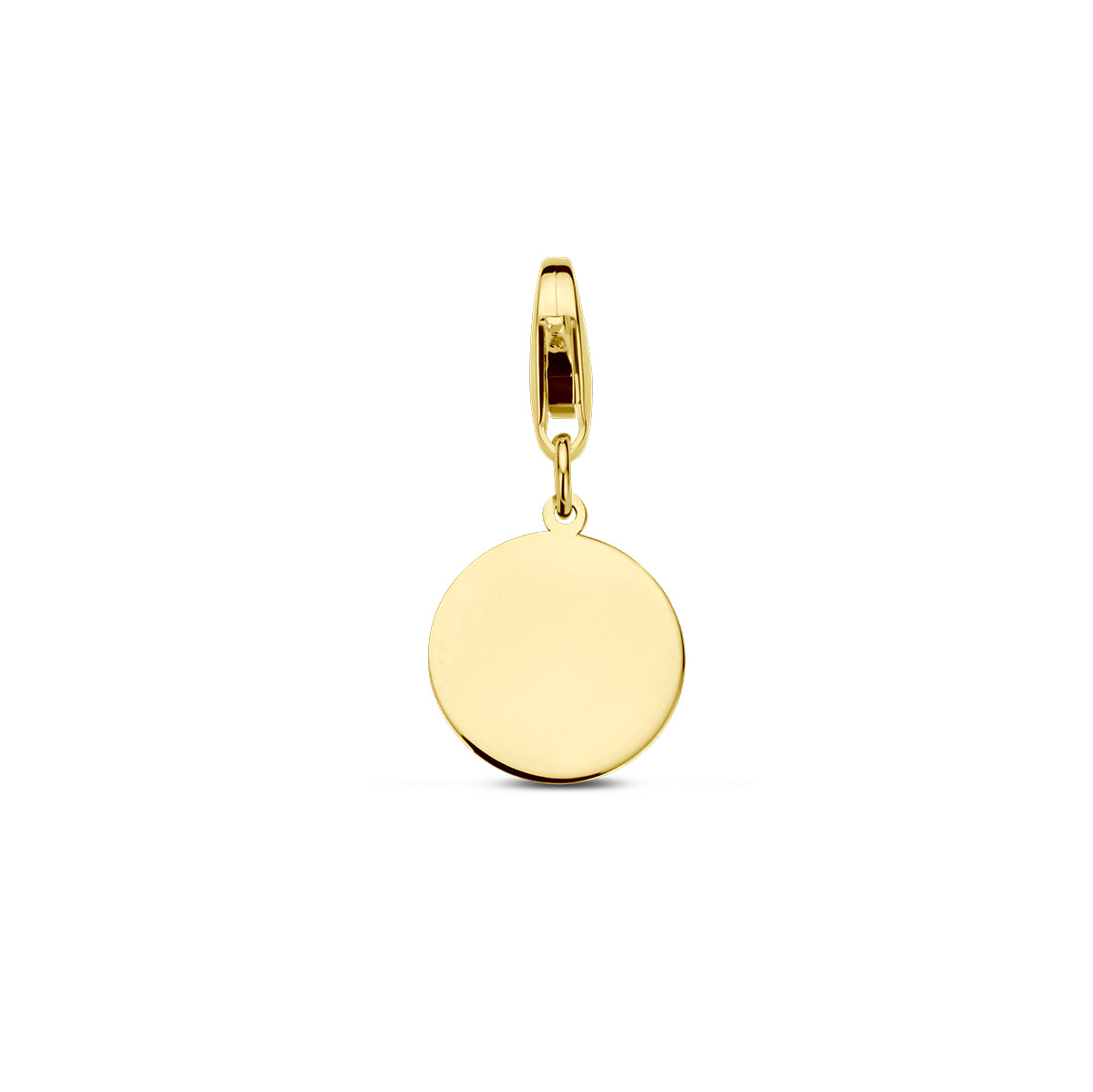 Slotbedel met graveerhanger rondje 14k geelgoud