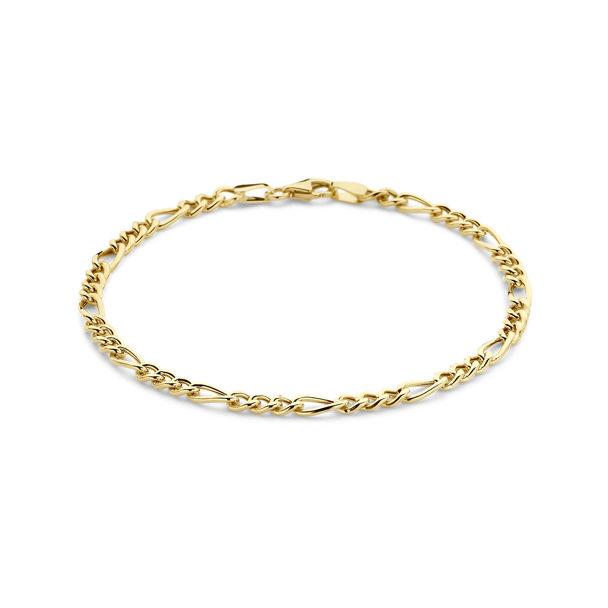 Armband figaro 3,7 mm 19,5 cm 14k geelgoud