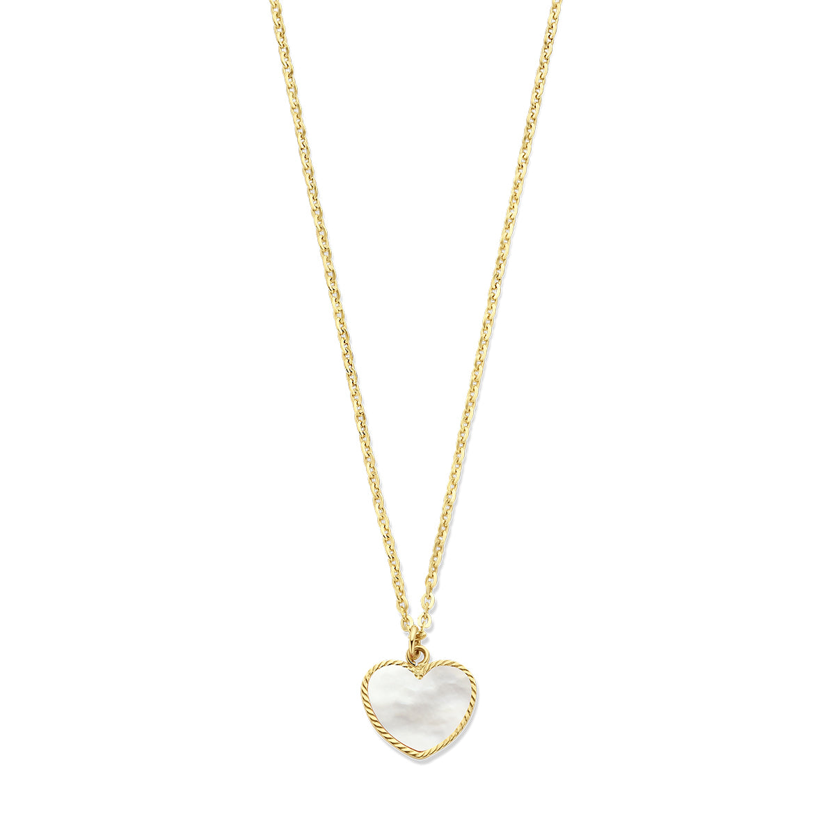 Collier hart parelmoer 40 – 42 cm 14k geelgoud