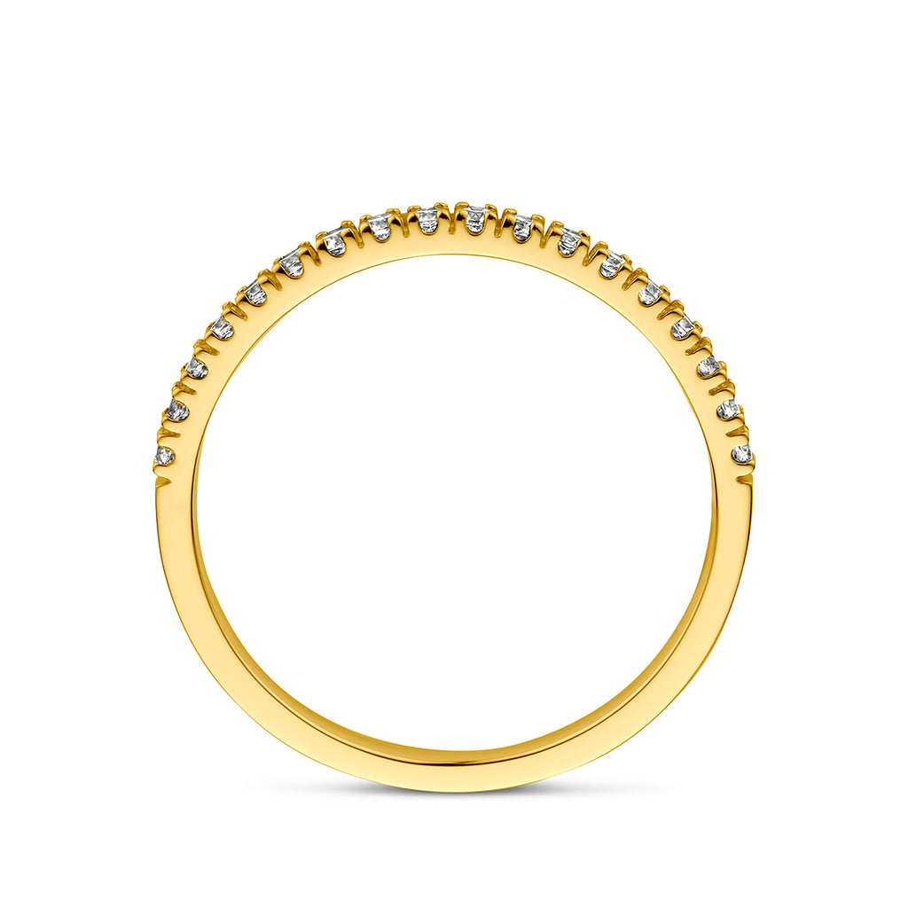 Ring met geboortesteen zirkonia april 14k geelgoud