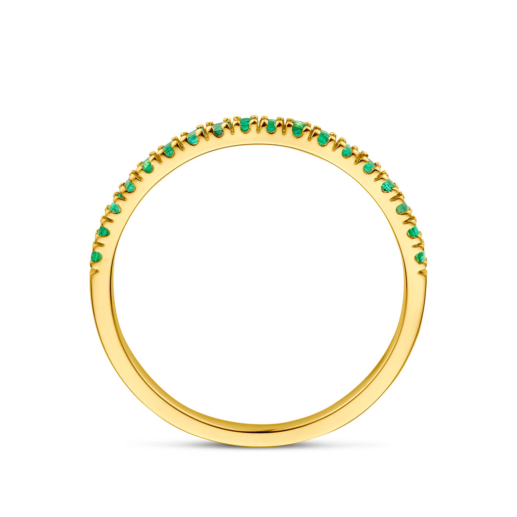 Ring met geboortesteen smaragd mei 14k geelgoud