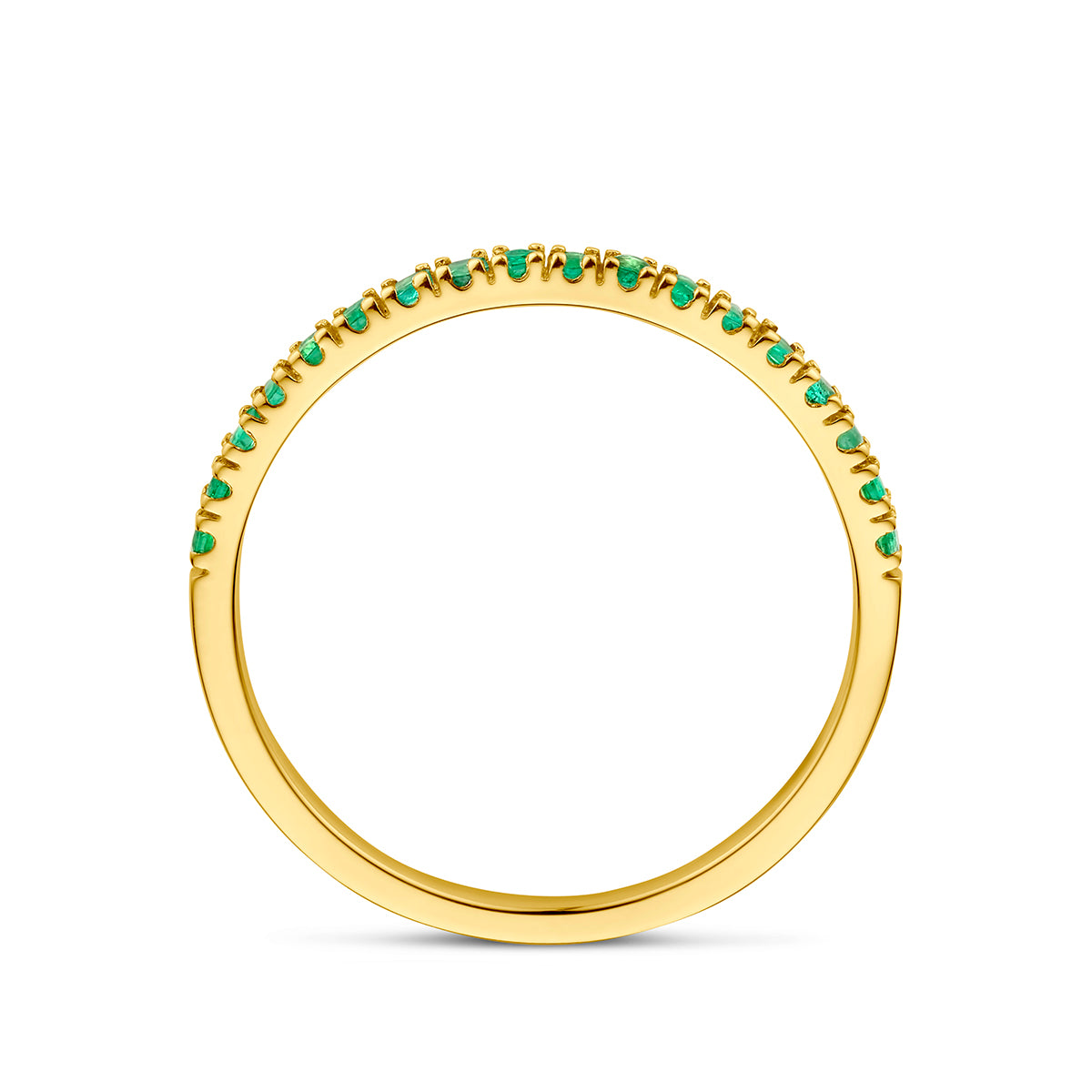 Ring met geboortesteen smaragd mei 14k geelgoud