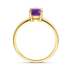 Ring amethist 14k geelgoud