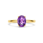 Ring amethist 14k geelgoud