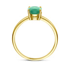 Ring groen agaat 14k geelgoud