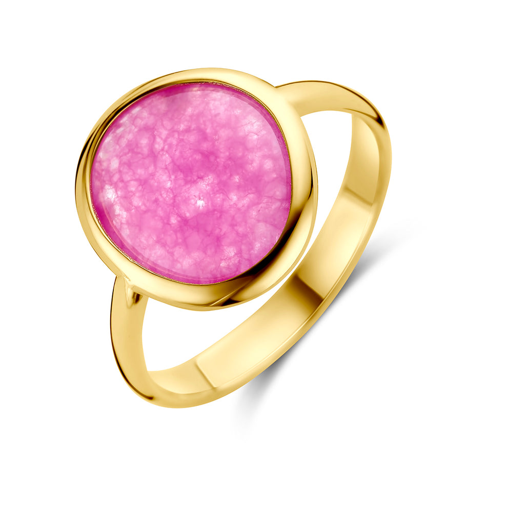 Ring fuchsia kwarts 14k geelgoud