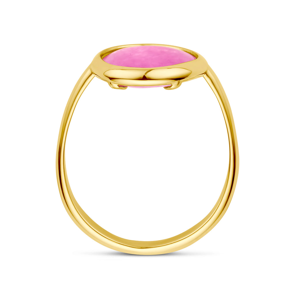 Ring fuchsia kwarts 14k geelgoud