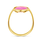 Ring fuchsia kwarts 14k geelgoud