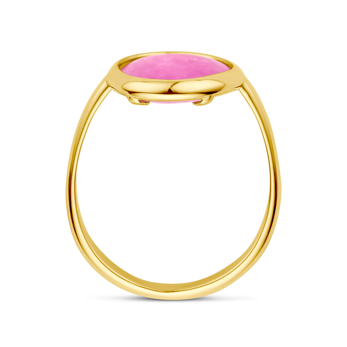 Ring fuchsia kwarts 14k geelgoud