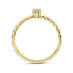Ring diamant 0.07ct h si 14k geelgoud