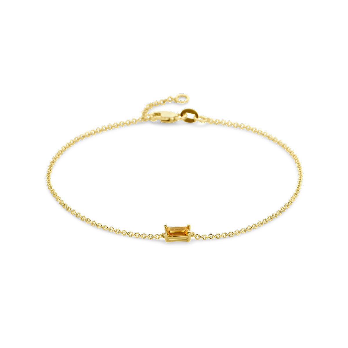 Armband citrien  16,5 - 18 cm 14k geelgoud