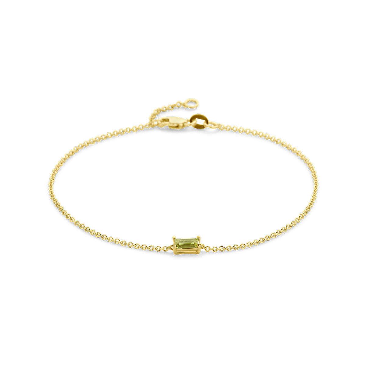 Armband peridot 16,5 - 18 cm 14k geelgoud