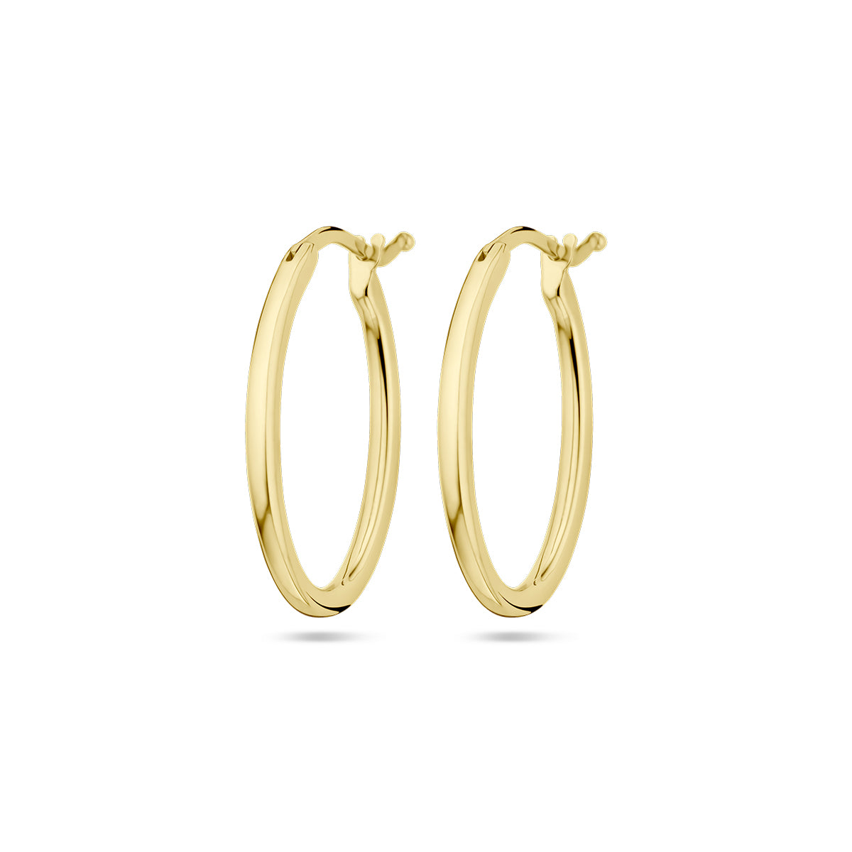 Oorringen ovaal 14k geelgoud