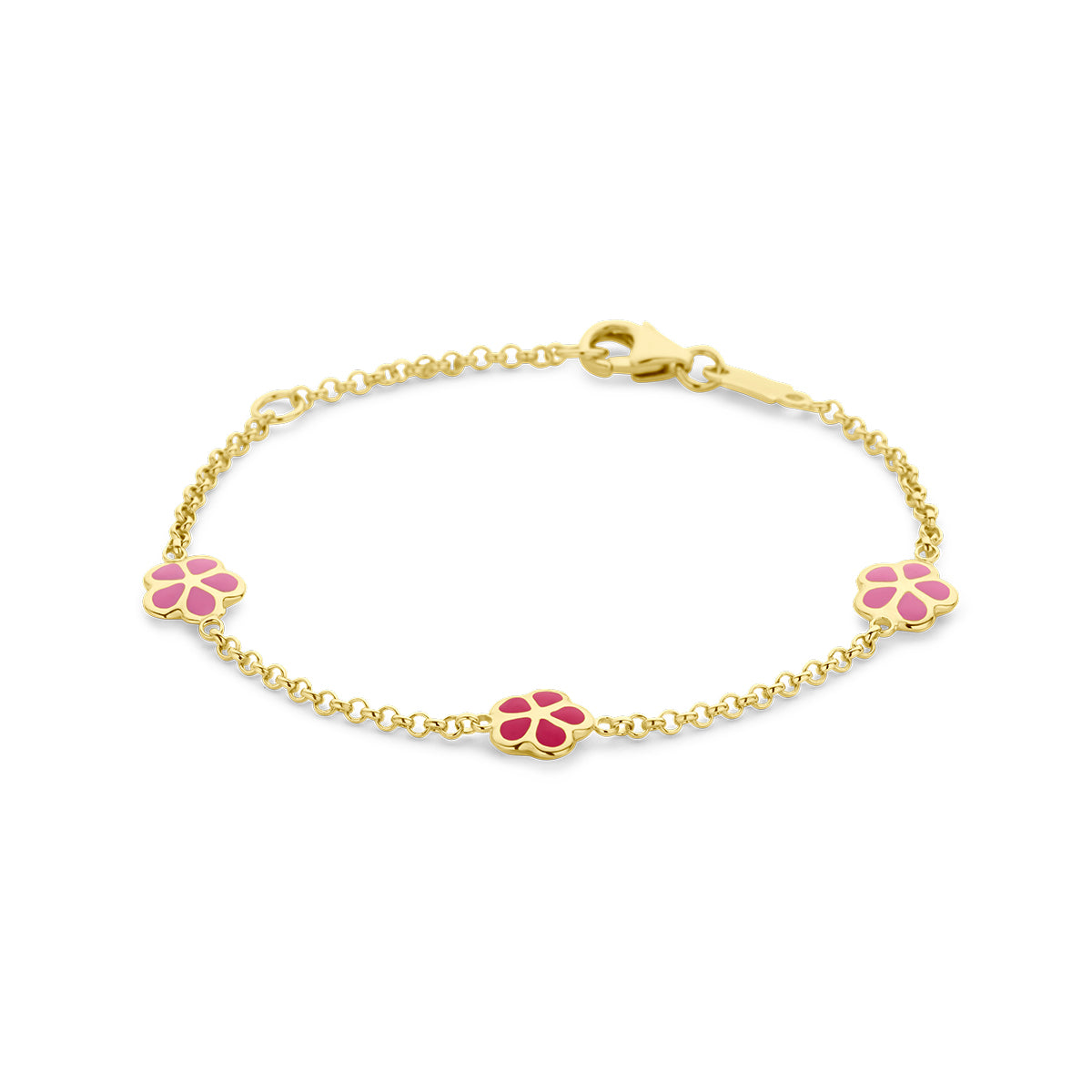 Armband bloemen 11 - 13 cm 14k geelgoud
