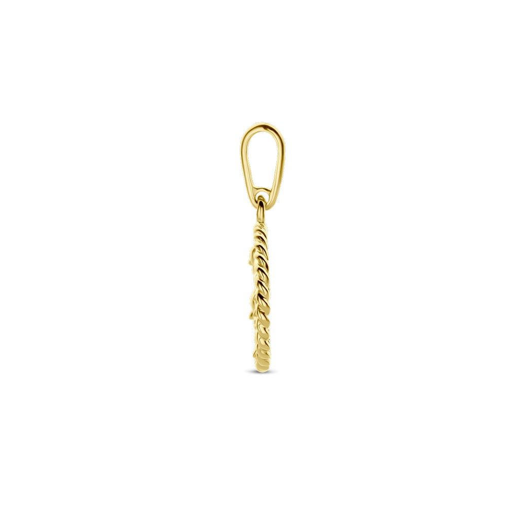 Hanger met geboortebloem 14k geelgoud