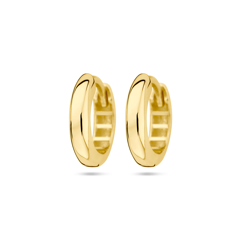 Klapoorringen  3,0 mm halfronde buis 14k geelgoud