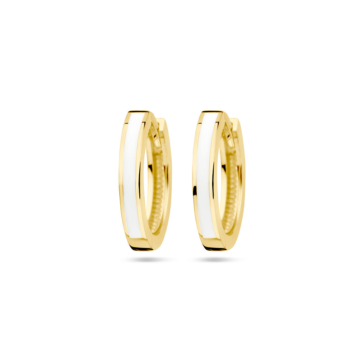Klapoorringen emaille 14k geelgoud