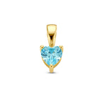 Hanger hart met synth. geboortesteen 14k geelgoud