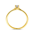 Aanzoeksring diamant 0.10ct h si 14k geelgoud
