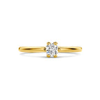 Aanzoeksring diamant 0.10ct h si 14k geelgoud