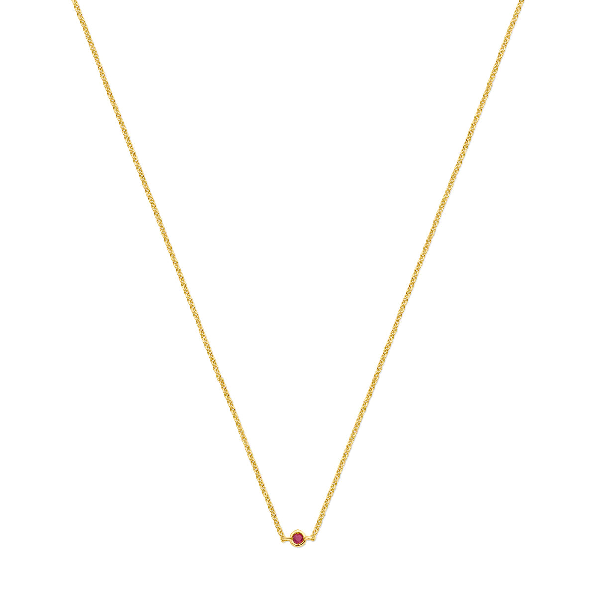 Collier robijn 41 – 43 – 45 cm 14k geelgoud