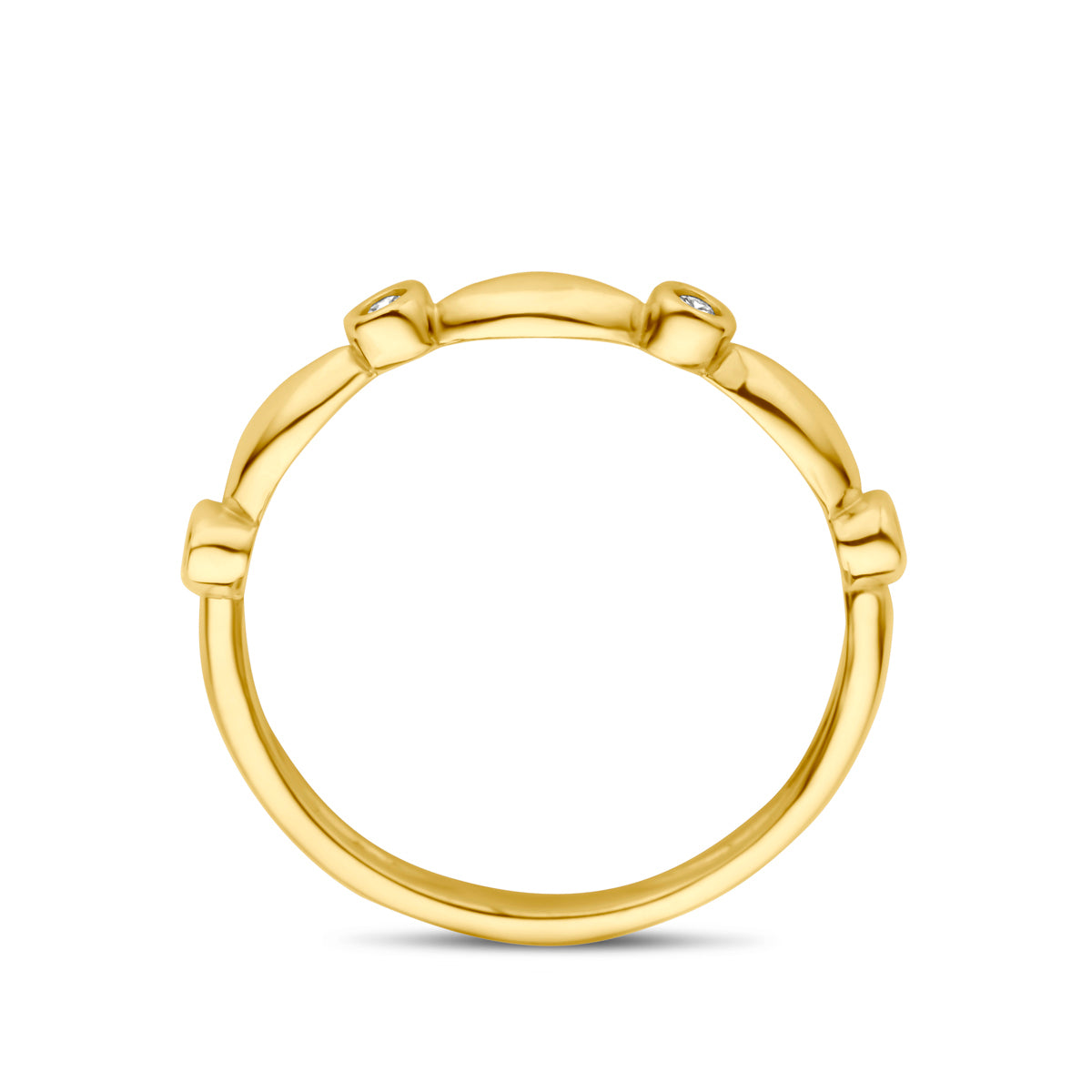 Ring zirkonia 14k geelgoud