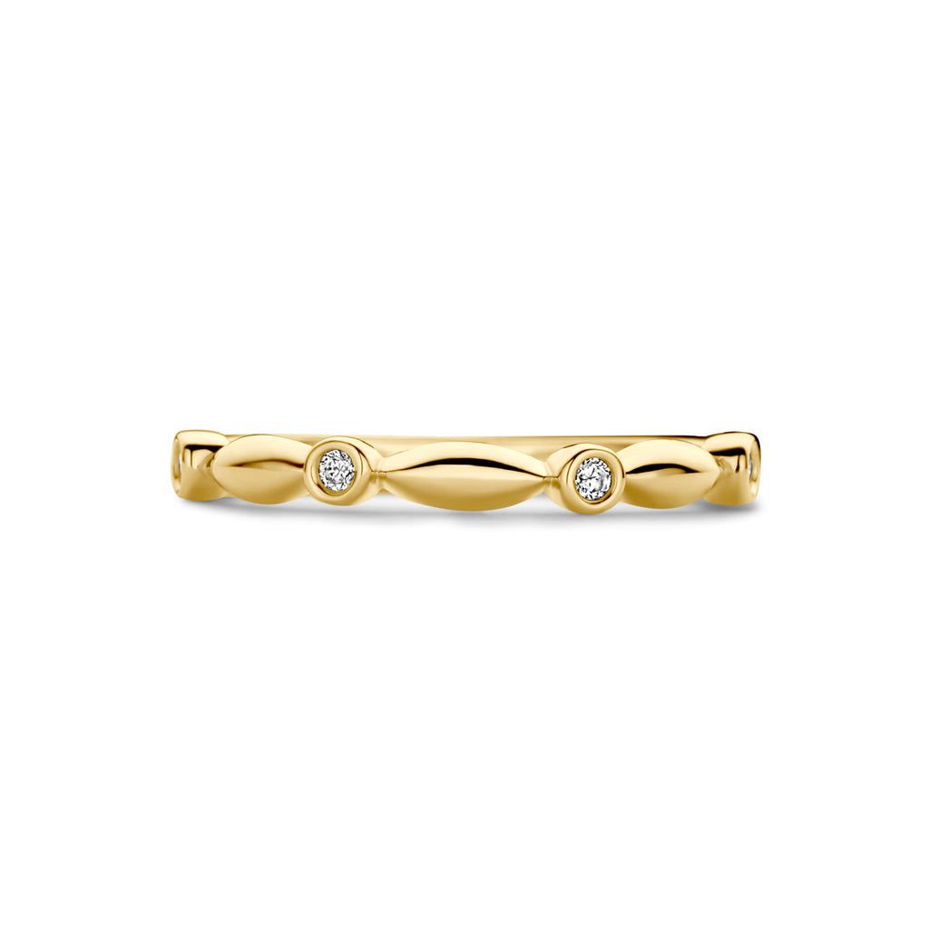 Ring zirkonia 14k geelgoud