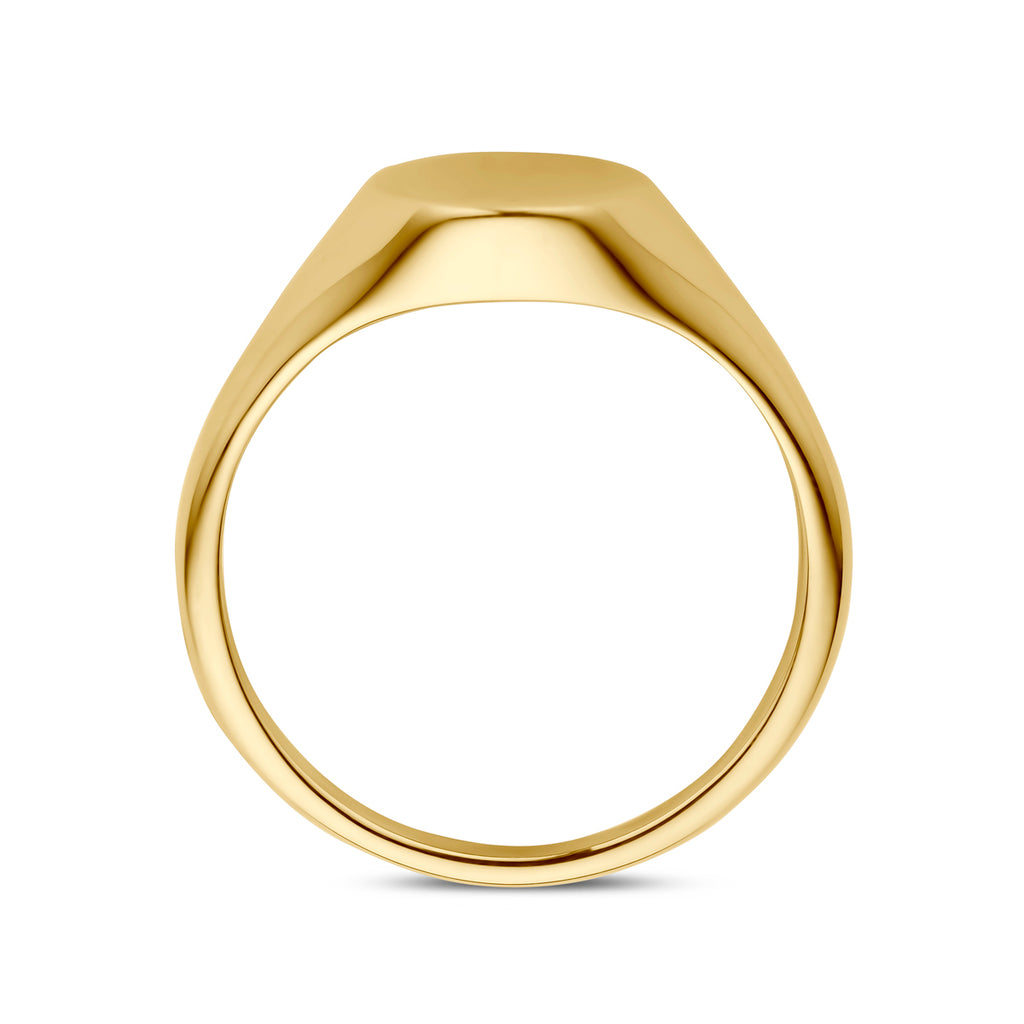 Graveerring ovaal 14k geelgoud