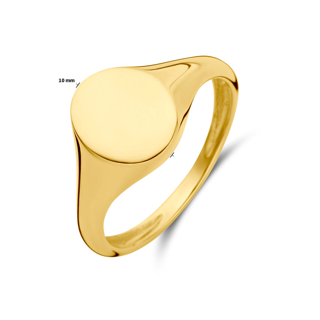 Graveerring ovaal 14k geelgoud