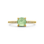 Ring aventurijn en zirkonia 14k geelgoud