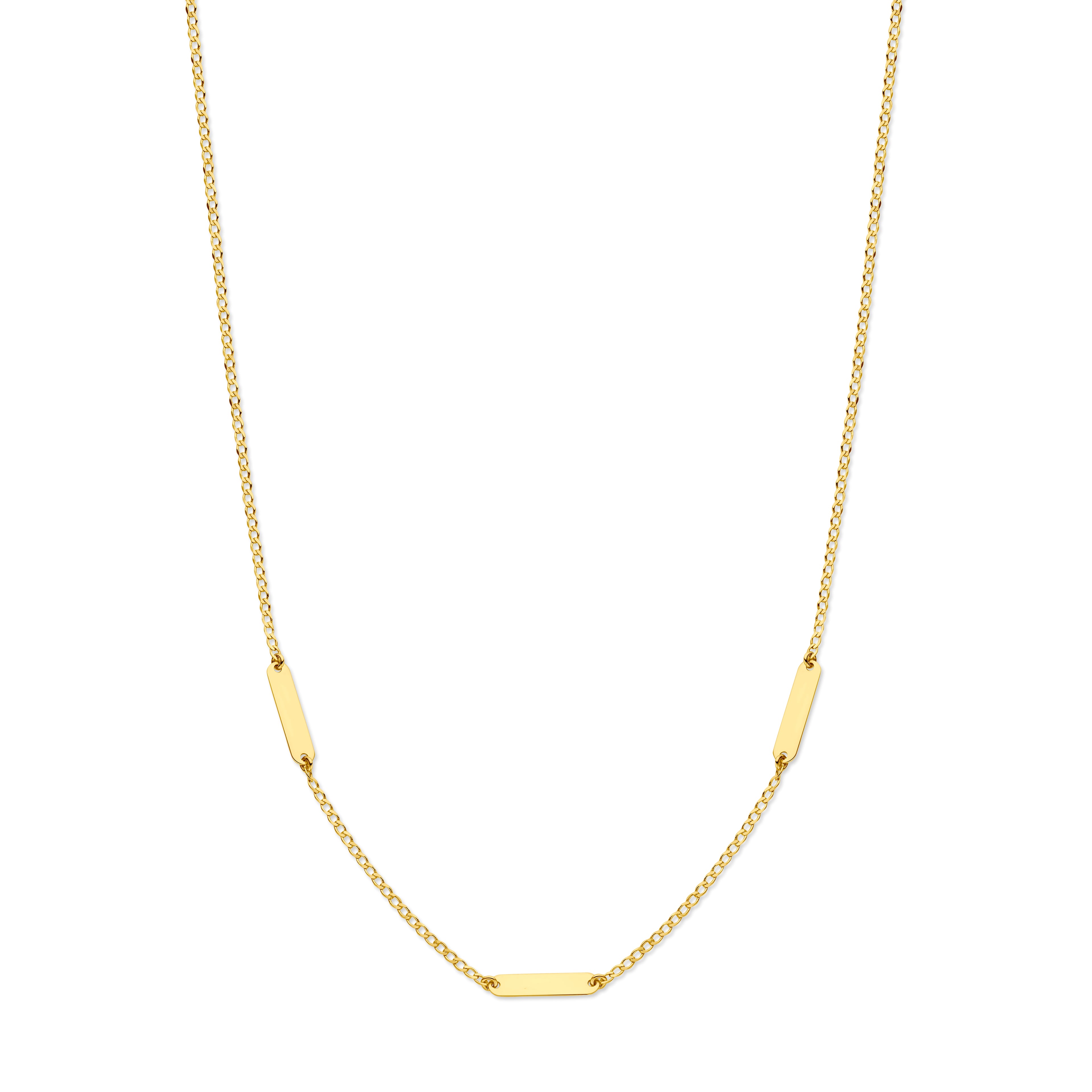 Graveercollier plaatjes 1,6 mm 41 + 4 cm 14k geelgoud