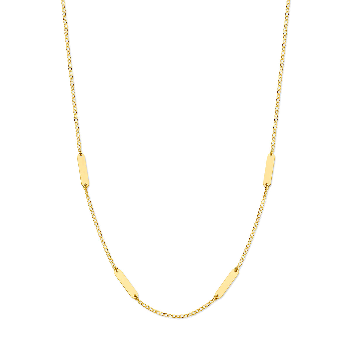 Graveercollier plaatjes 1,6 mm 41 + 4 cm 14k geelgoud