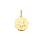 Hanger met geboortebloem 14k geelgoud