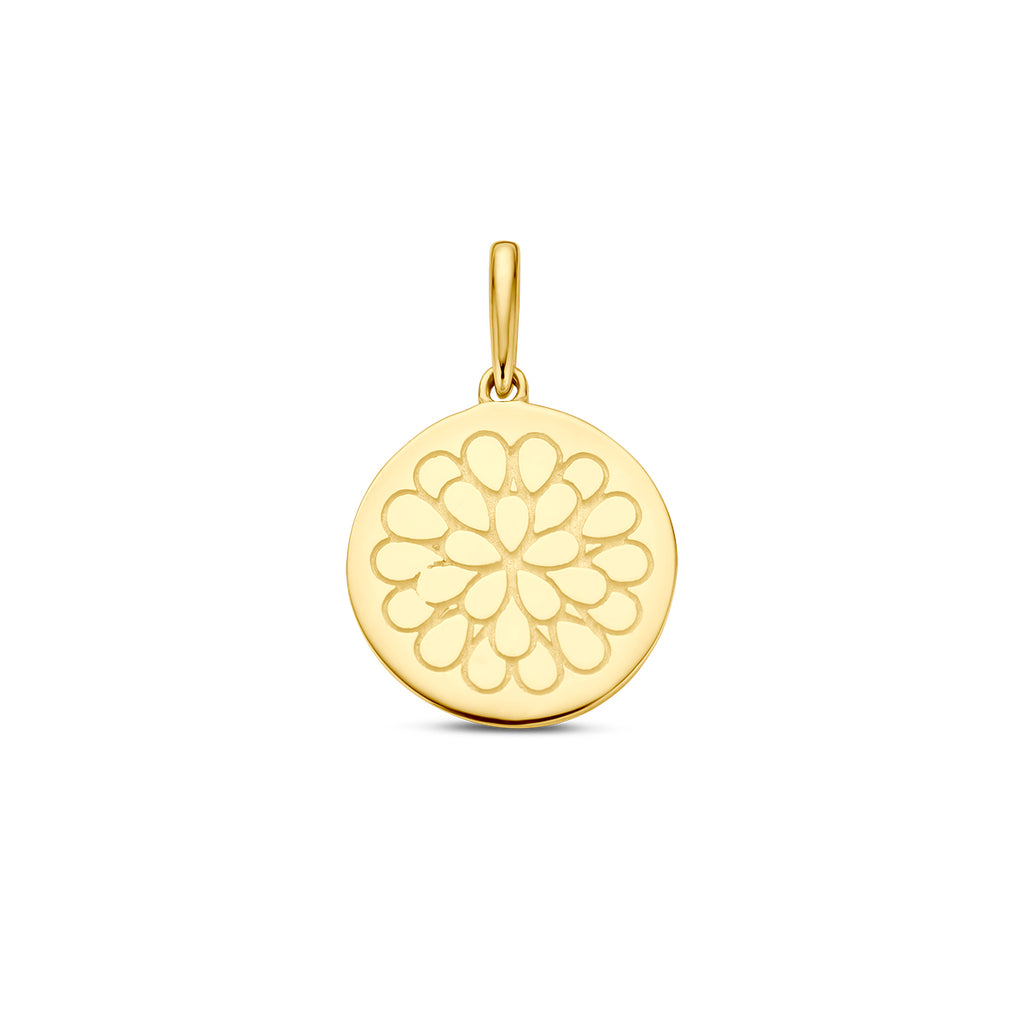 Hanger met geboortebloem 14k geelgoud
