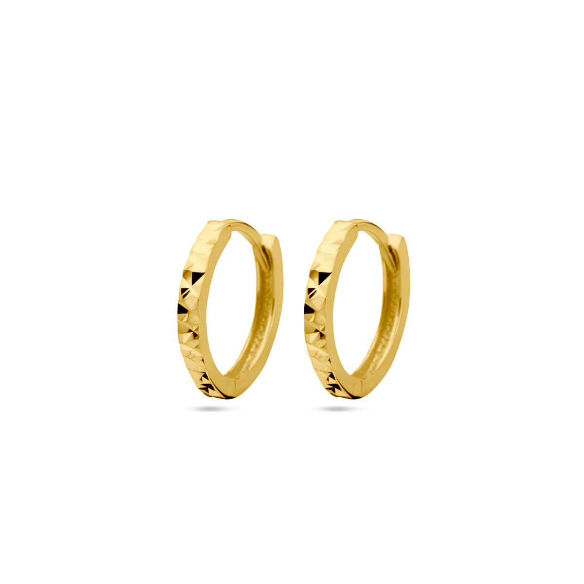 Klapoorringen gediamanteerd 14k geelgoud