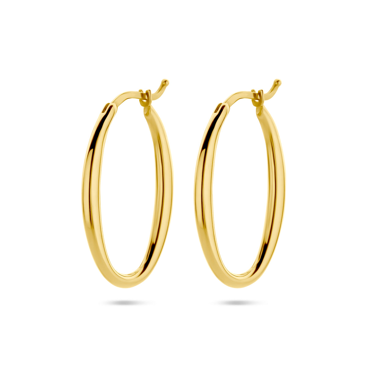 Oorringen ovaal 14k geelgoud