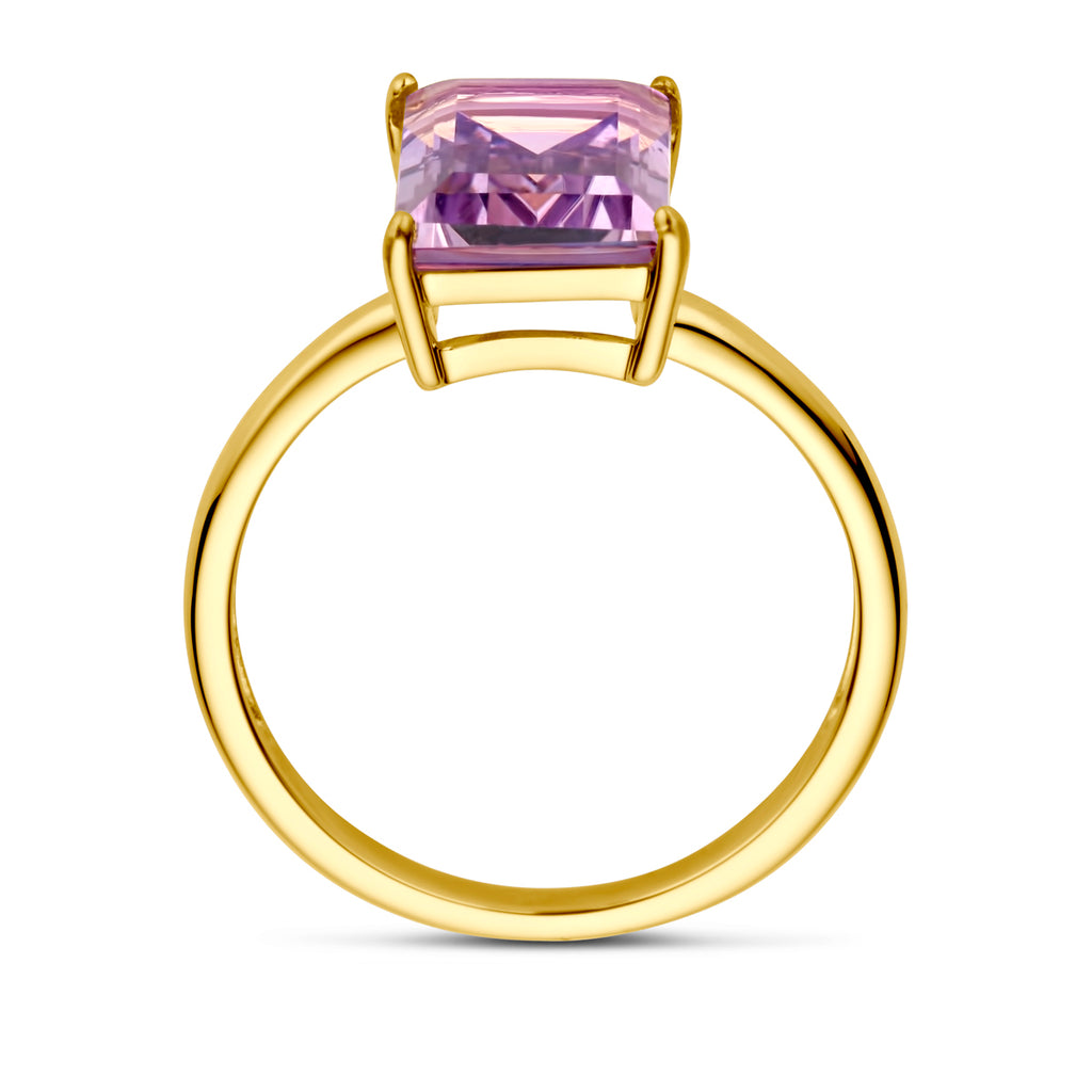 Ring amethist 14k geelgoud