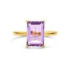 Ring amethist 14k geelgoud
