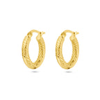 Oorringen gedraaide buis 14k geelgoud