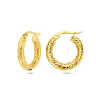 Oorringen gedraaide buis 14k geelgoud