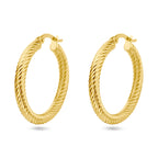 Oorringen gedraaide buis 14k geelgoud