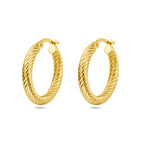 Oorringen gedraaide buis 14k geelgoud