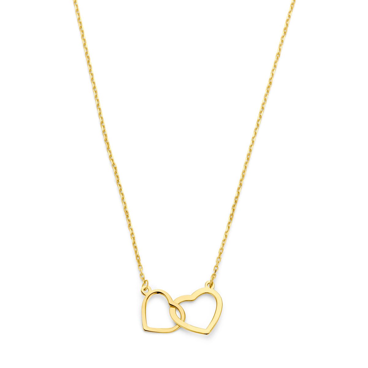 Collier hartjes 41 - 43 - 45 cm 14k geelgoud
