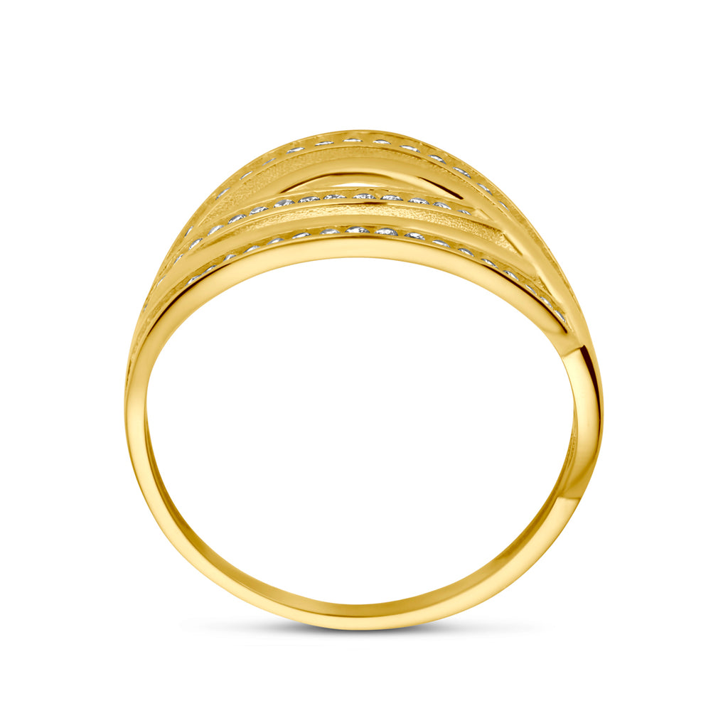 Ring zirkonia 14k geelgoud