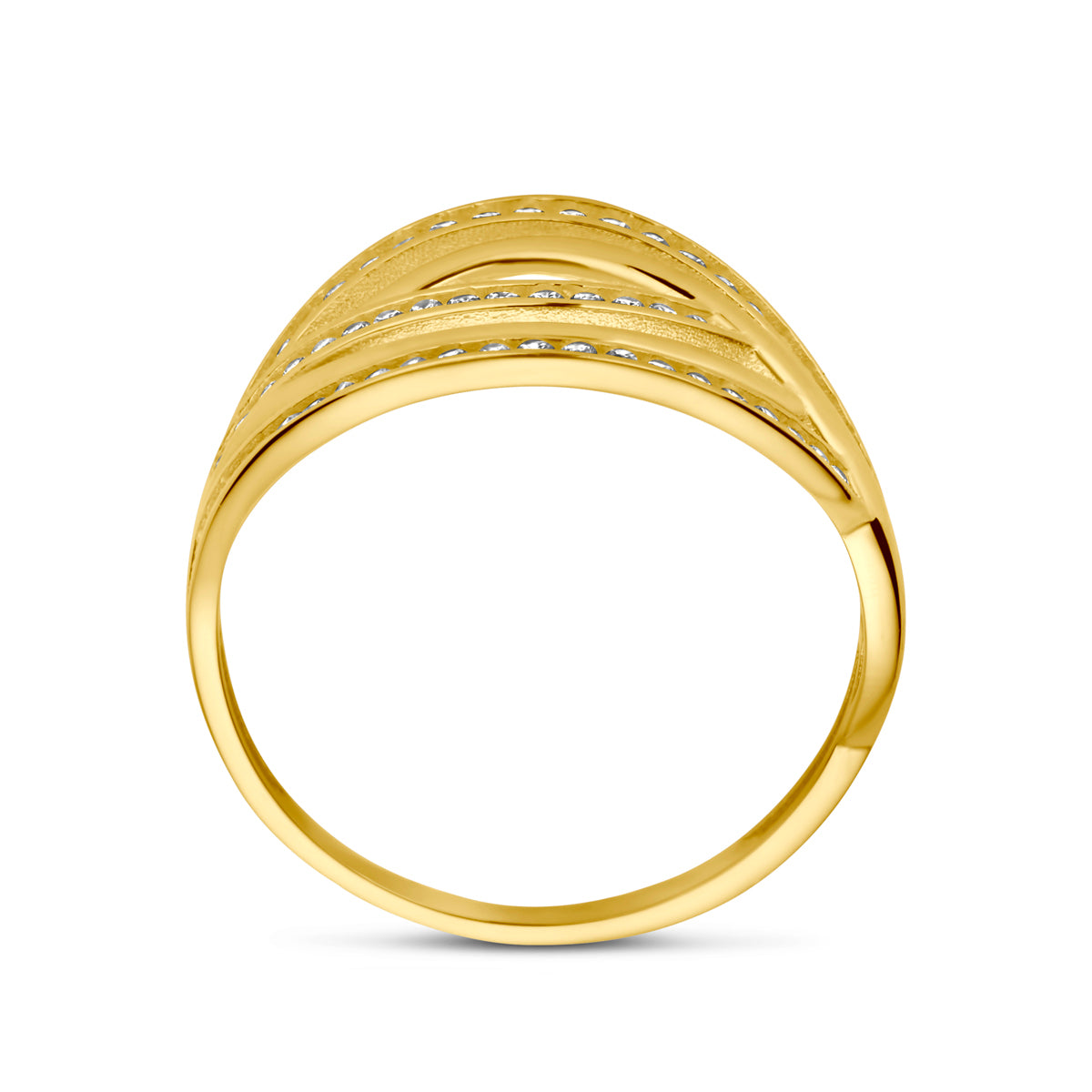 Ring zirkonia 14k geelgoud