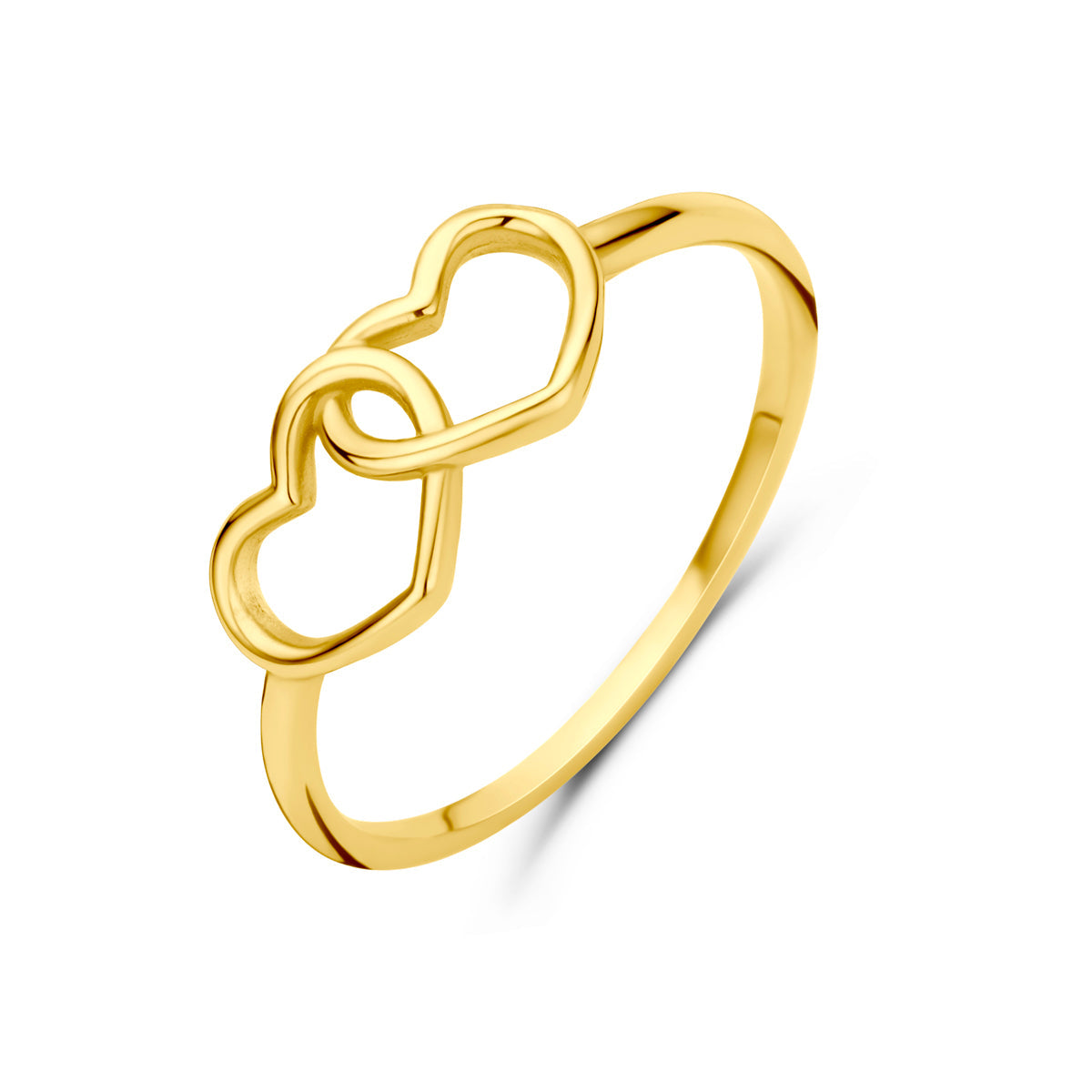 Ring hartjes 14k geelgoud