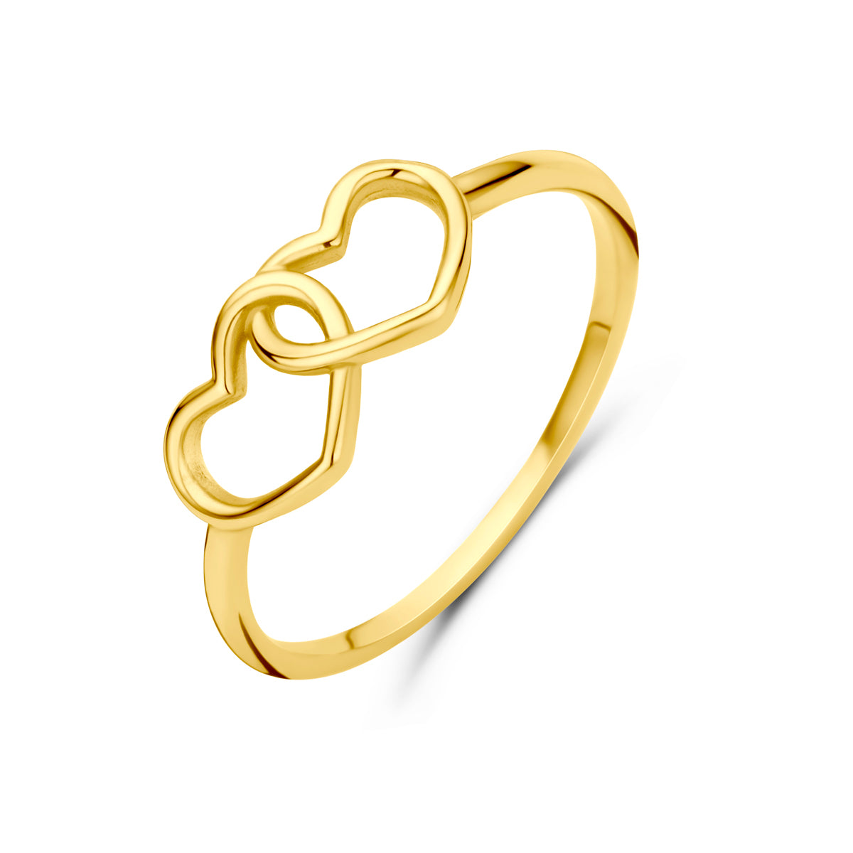 Ring hartjes 14k geelgoud