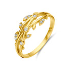 Ring zirkonia 14k geelgoud