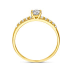 Ring zirkonia 14k geelgoud